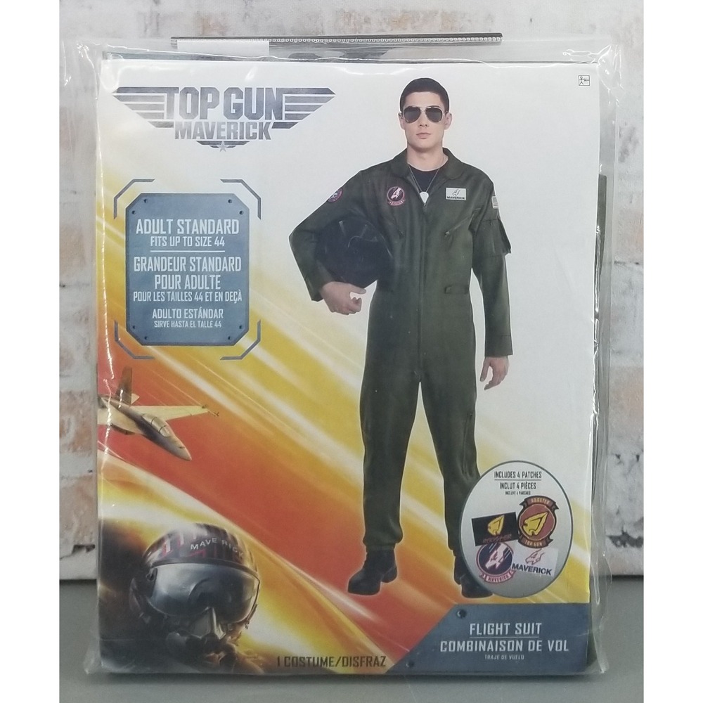 Top Gun Maverick Halloween Jumpsuit Costume Men's Adult Large Fits up to Size 44